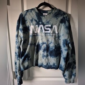 Mighty Fine NASA Tie-Dye Cropped Sweatshirt • Women's Crewneck